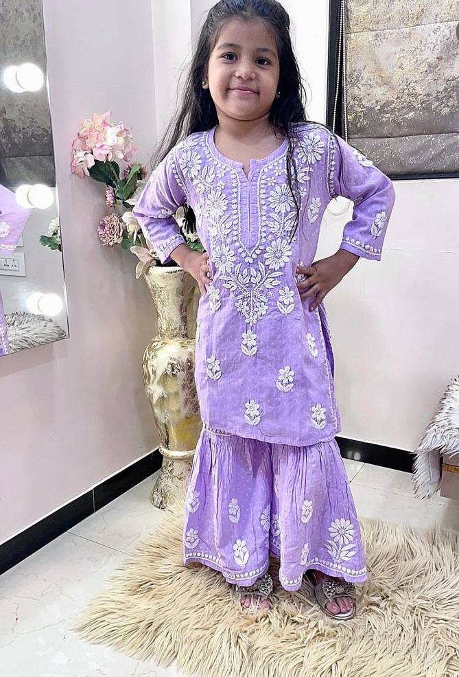 OC 140 Rayon Cotton Embroidery Kids Sharara Suits Girls Wear Wholesale Online